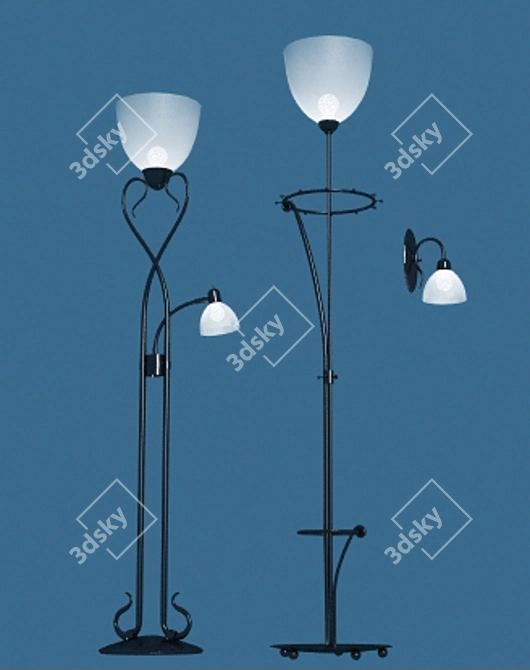 Coat Rack Floor Lamp 3D model image 1