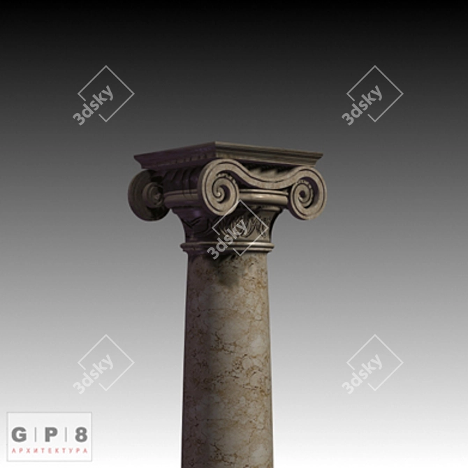 Classic Ionic Column 3D model image 1