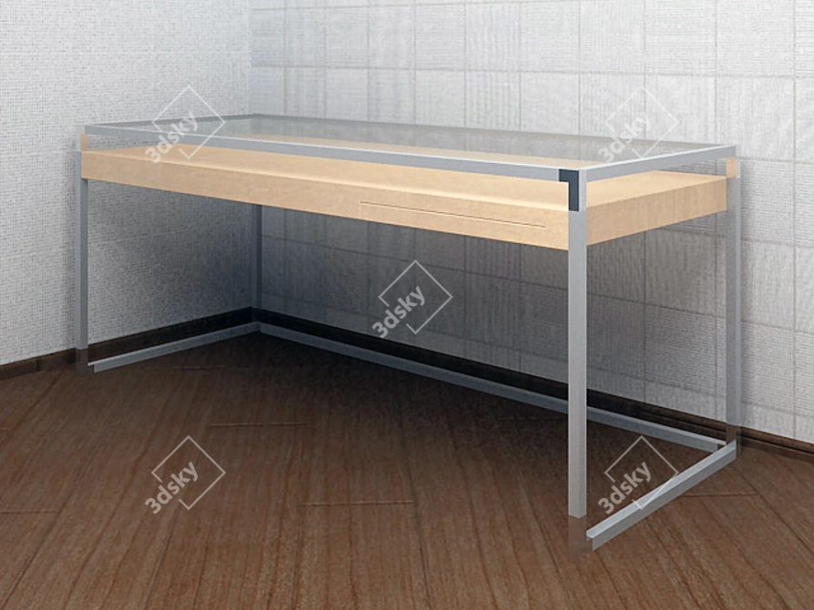 Sleek Modern Desk 3D model image 1