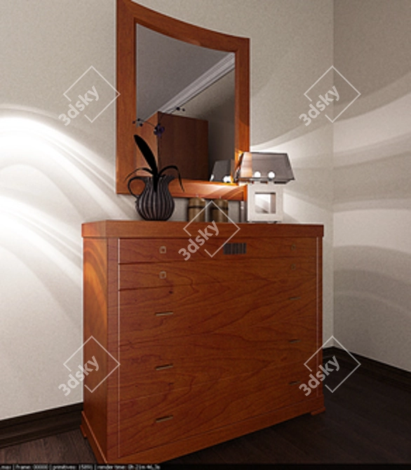 Elegant Spanish Chest of Drawers 3D model image 1