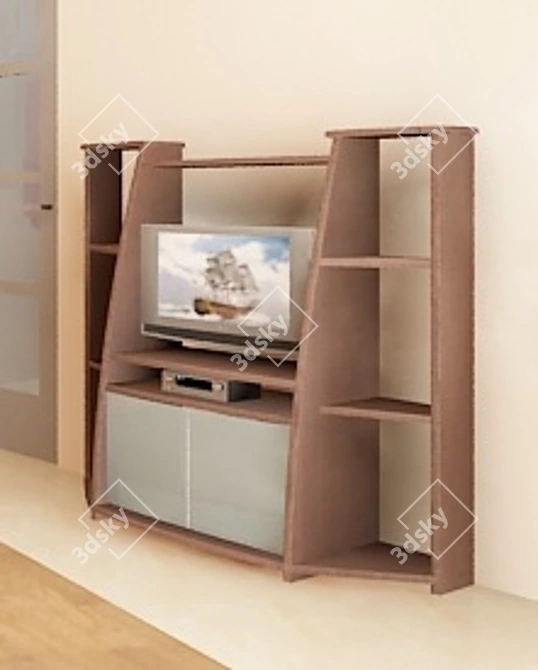 Budget Glass Door TV Stand 3D model image 1