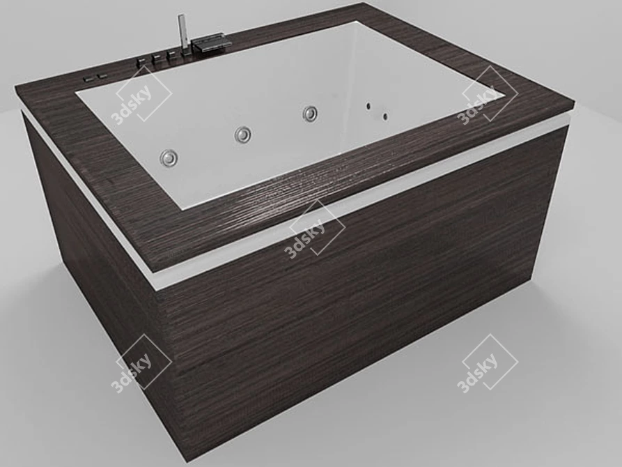 Luxury Bath with Jet Limousine 3D model image 1