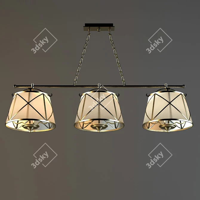 Elegant 3-Light Chandelier 3D model image 1