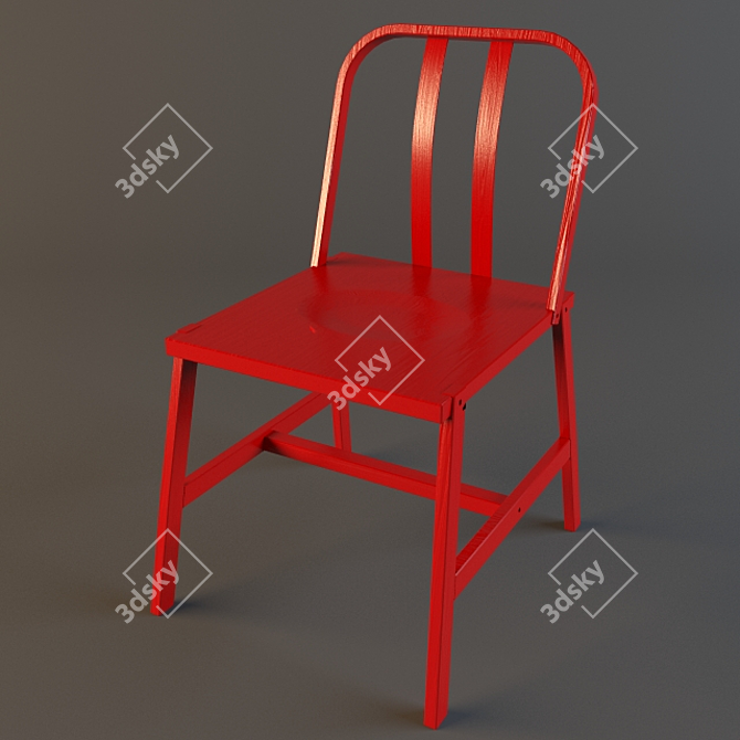 Red Texture Chair by Ikea 3D model image 1