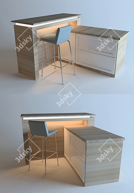 Title: Custom-designed Bar Counter 3D model image 1