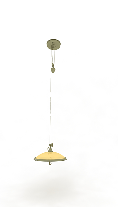 Elegant Austrian Hanging Lamp 3D model image 1