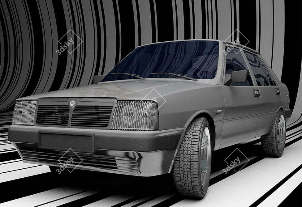 Vintage Lancia Prisma Sedan 3D model image 1