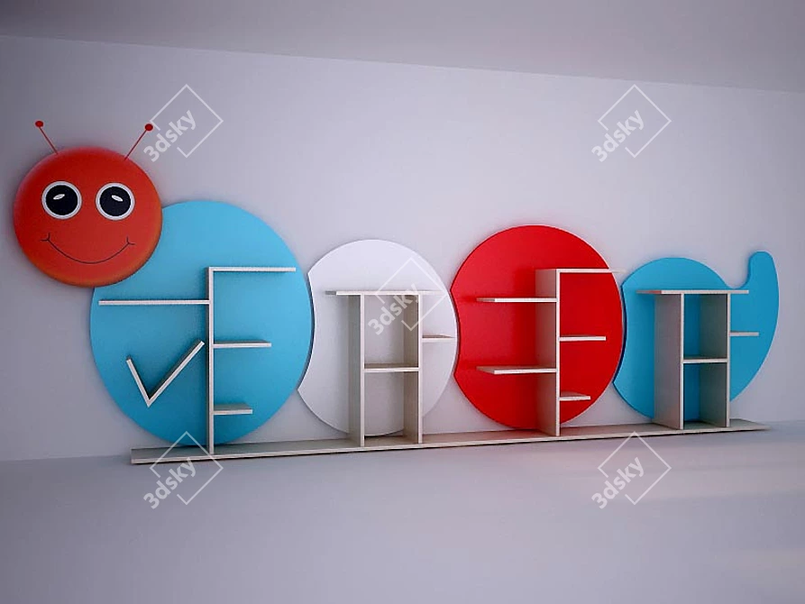 Kids' Caterpillar Wardrobe 3D model image 1