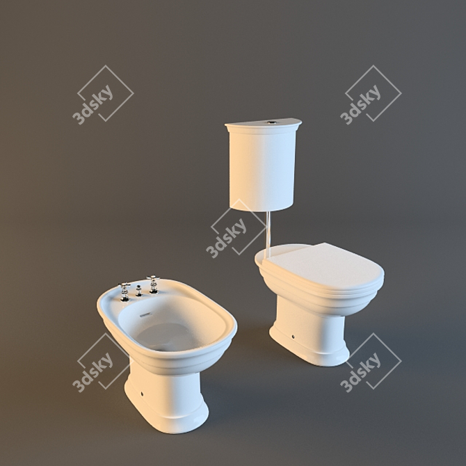 Luxury Comfort: Hatria Dolce Vita Toilet 3D model image 1