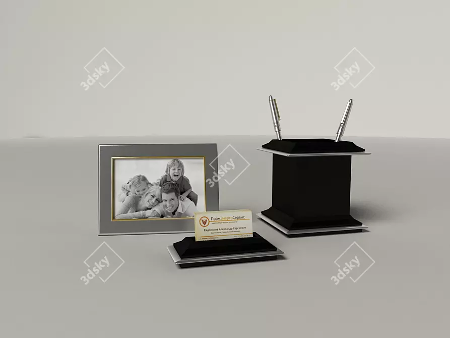 Refined Essentials: Men's Desk Set 3D model image 1