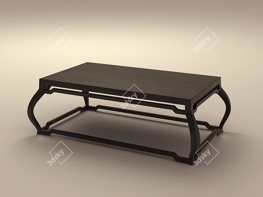 Minimalist Wooden Table 3D model image 1