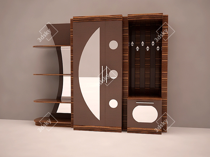 Modern Hallway Wardrobe 3D model image 1