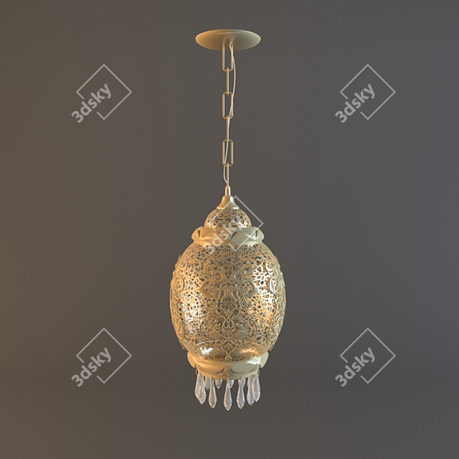 Oriental Elegance: Chandelier Delight 3D model image 1