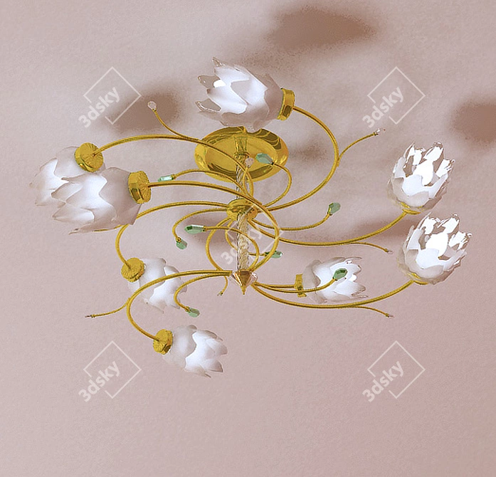 Crystal Cascade Chandelier 3D model image 1