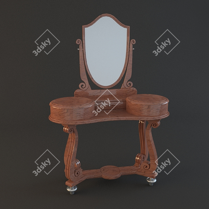 Elegant Italian Vanity Table 3D model image 1