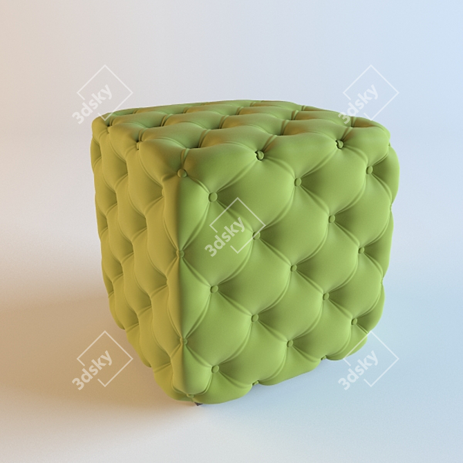 Classic Quilted Pouf 3D model image 1