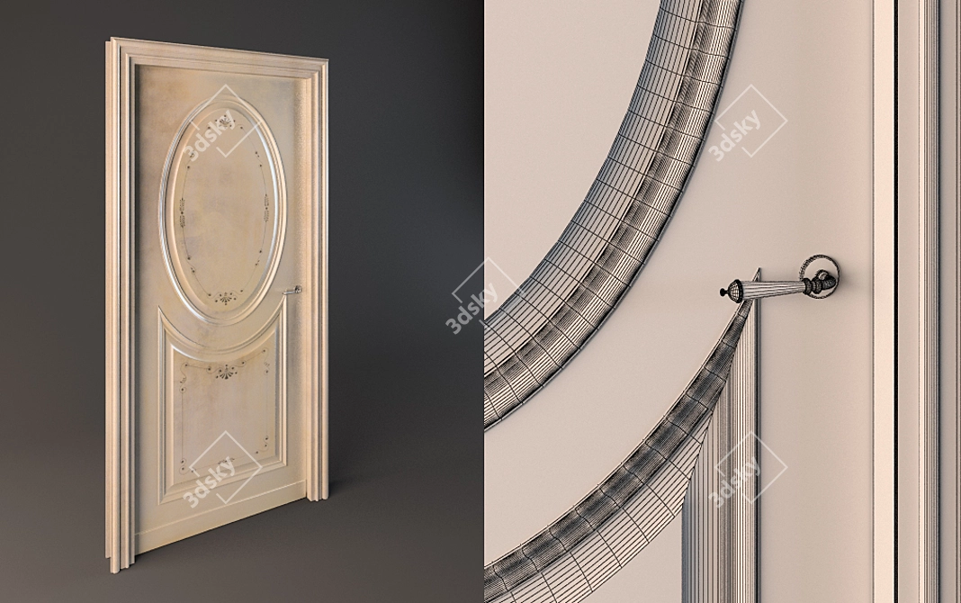 AGOPROFIL Old Fashion 180 Door - Classic Elegance 3D model image 1