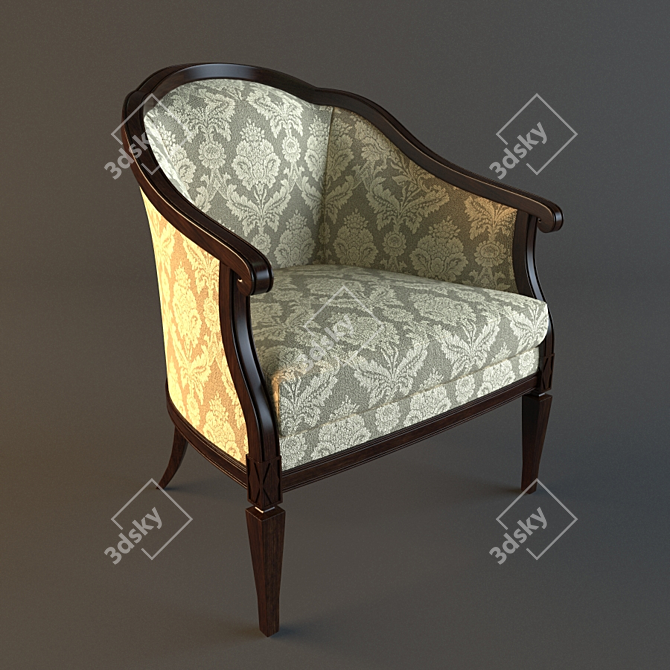 Elegant Classic Armchair 3D model image 1