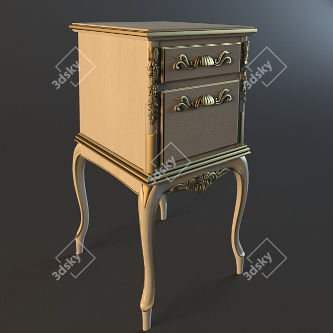 Classic Textured Commode 3D model image 1