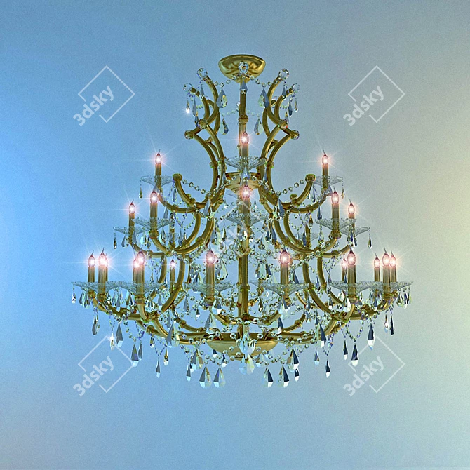 Elegant Ottochento Chandelier 3D model image 1