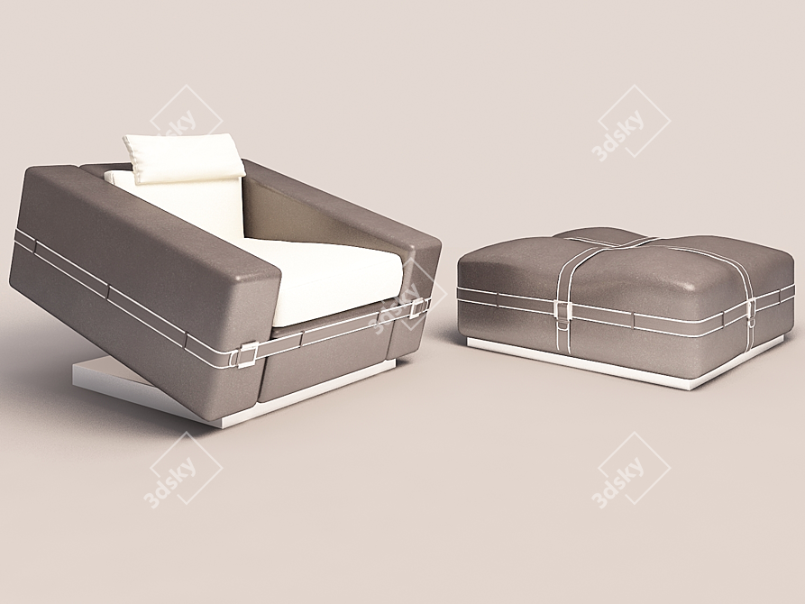 Elevate your space with Ipe Cavalli's Cupe Chair and Stool 3D model image 1