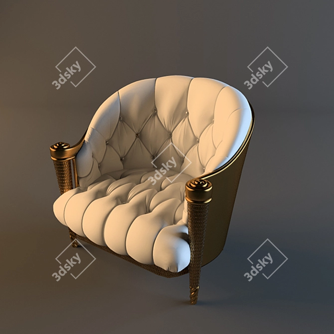 Elegant Classic Armchair 3D model image 1