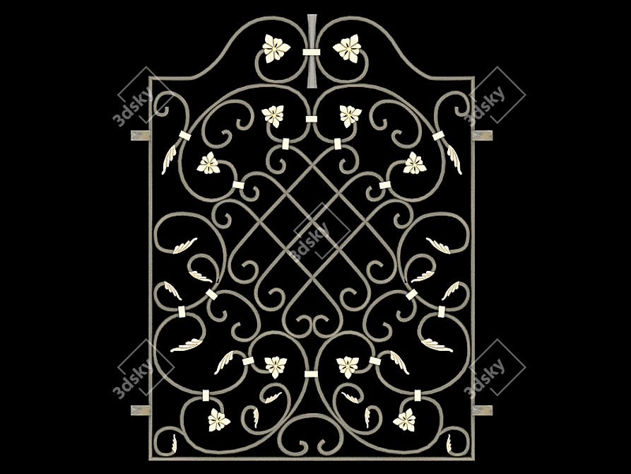 Versatile Outdoor Metal Fence 3D model image 1