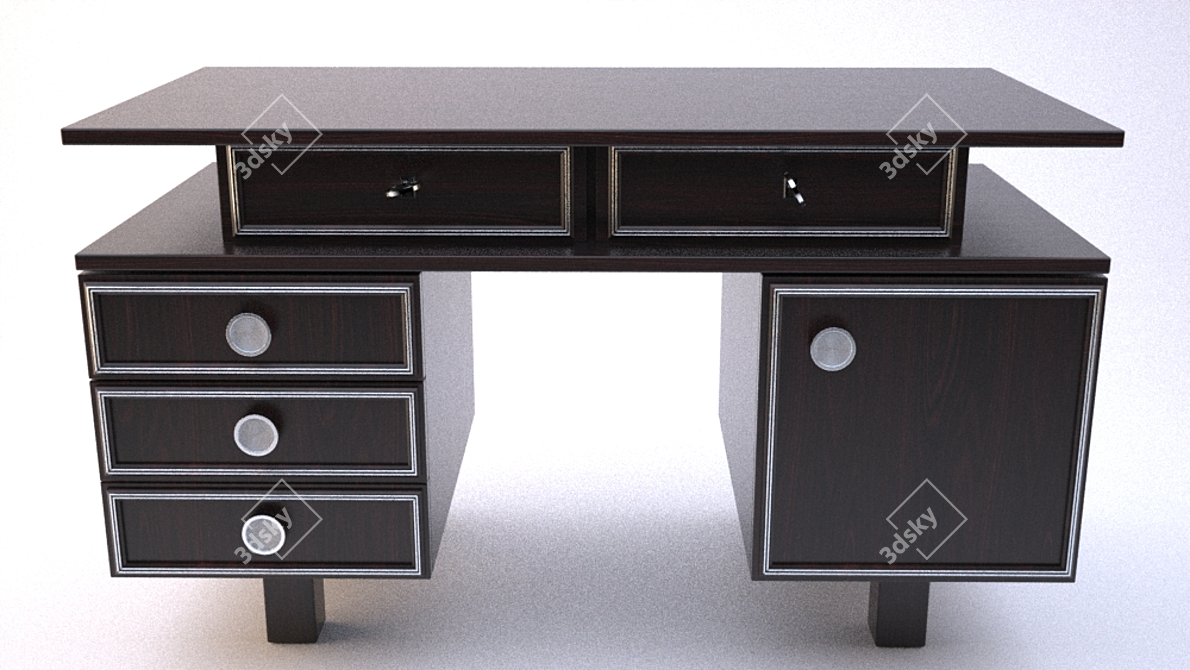 Vintage Wooden Table 3D model image 1