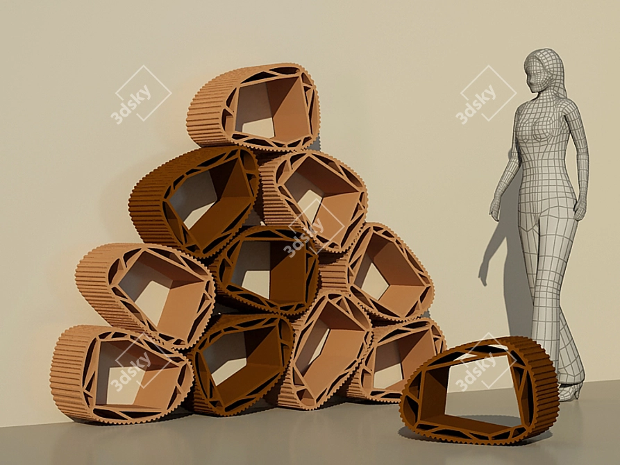 Fossil-inspired Bookshelf: Roche Bobois 3D model image 1