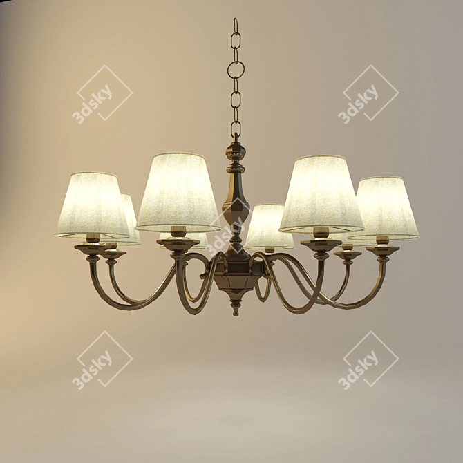 Classic Texture Chandelier 3D model image 1