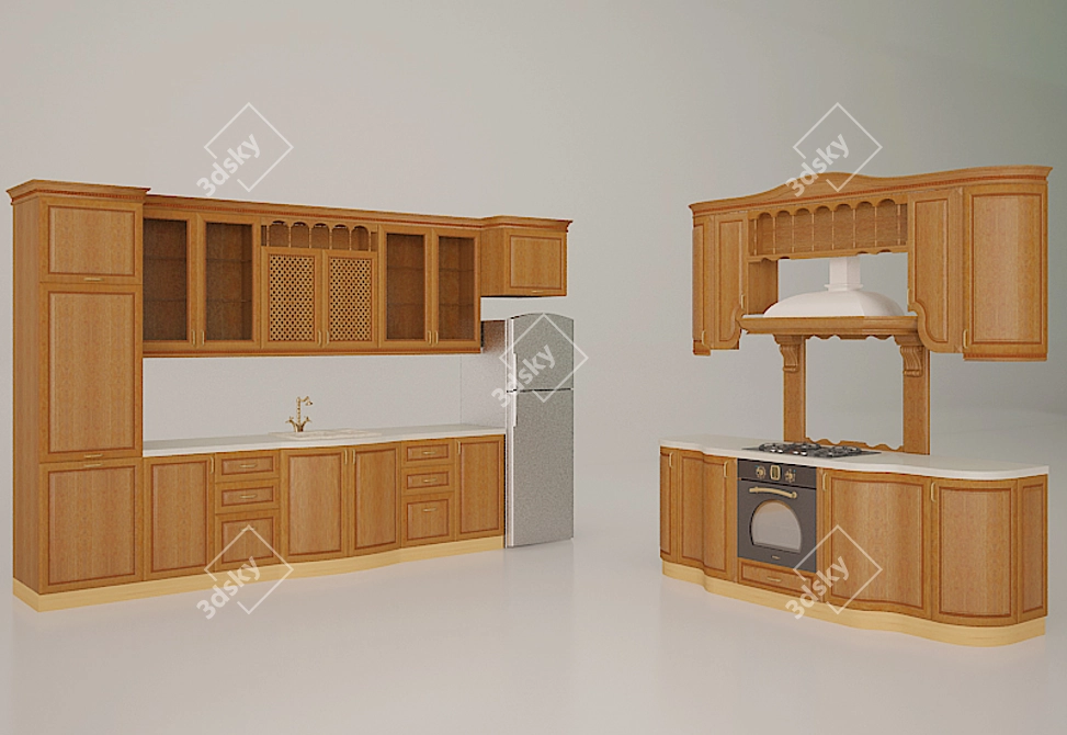 Handcrafted Kitchen Decor Set 3D model image 1