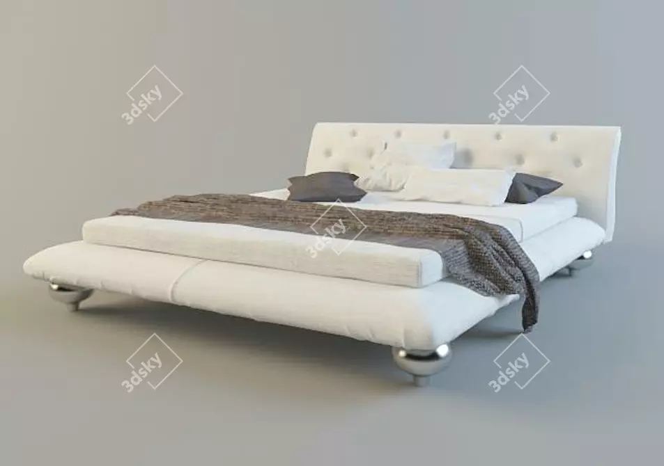 Italian Style Bed 3D model image 1