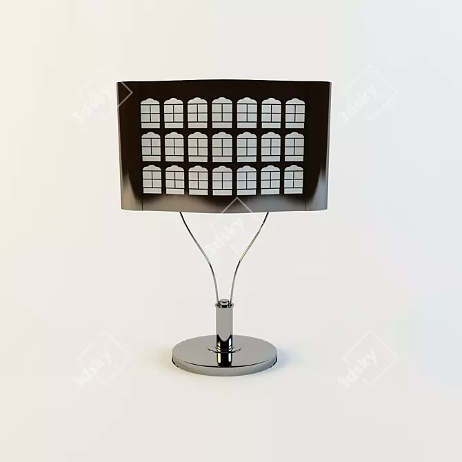 Sleek Steel Laser-Cut Torchiere 3D model image 1