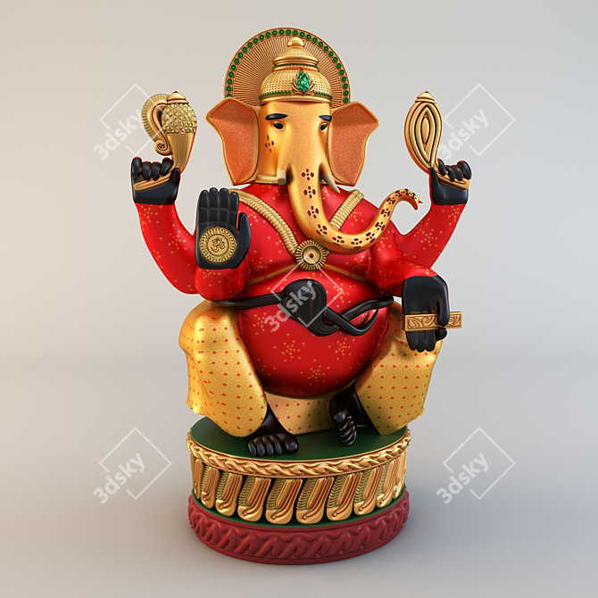 Wisdom and Prosperity: Ganesh Deity 3D model image 1