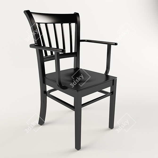 ErgoFit Black Chair with Elbow Supports 3D model image 1