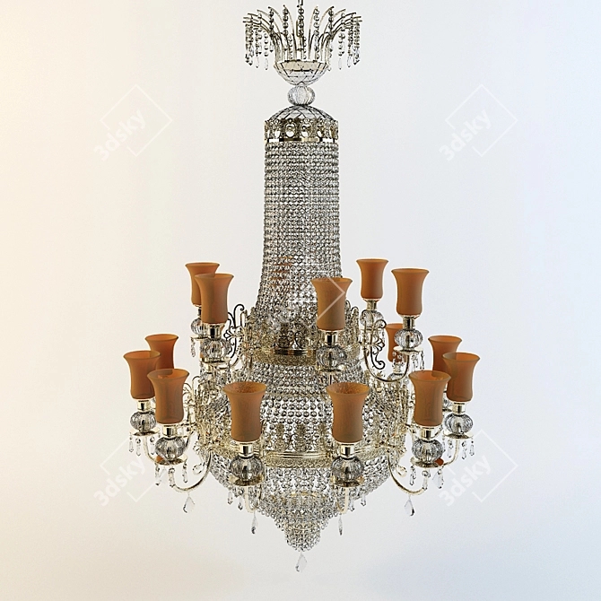 Elegant Crystal Chandelier 3D model image 1
