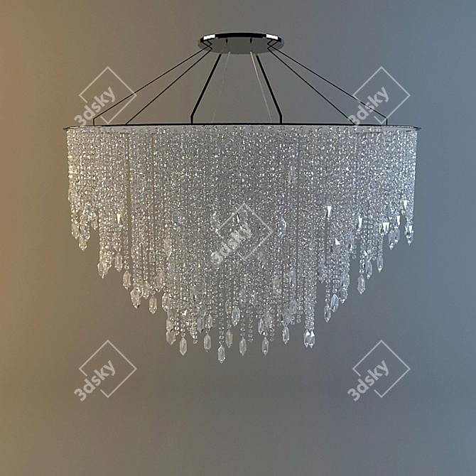 Oval Crystal Chandelier 3D model image 1