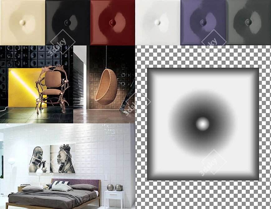 Rex Capitonne Display Tile 3D model image 1