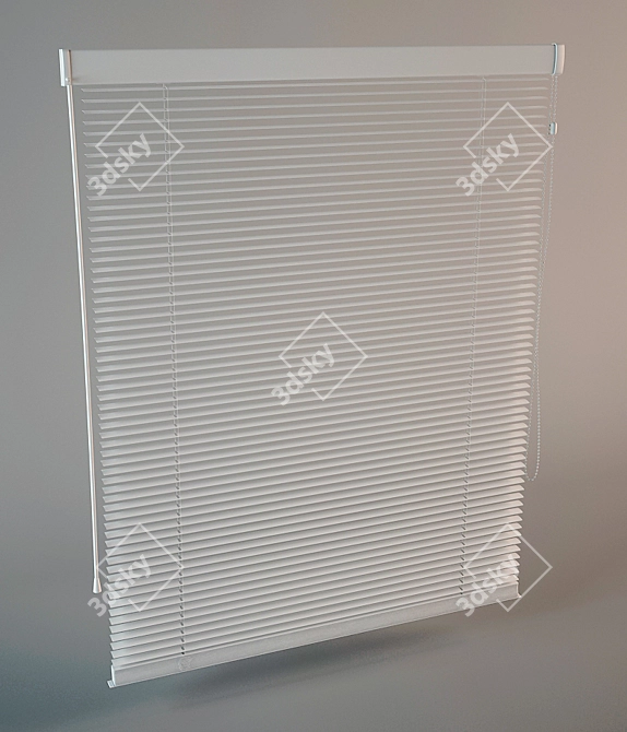 White Blinds, Various Materials, 1000 mm 3D model image 1