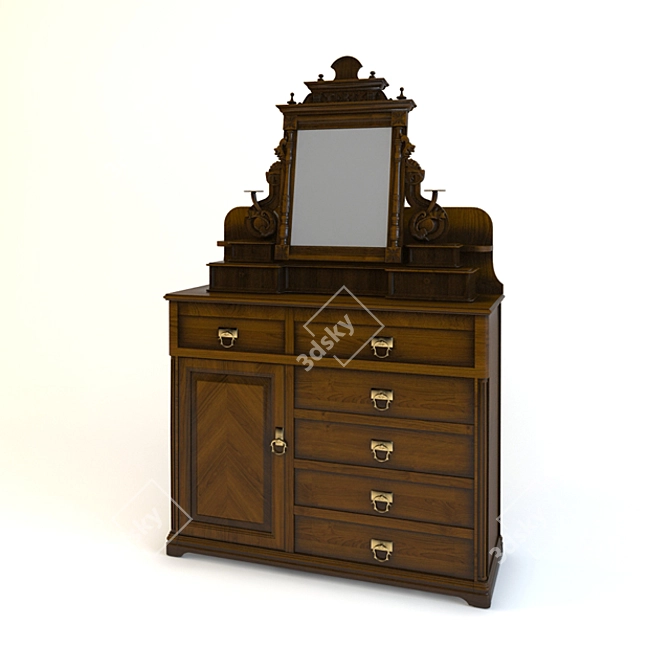 Mirror Chest of Drawers 3D model image 1