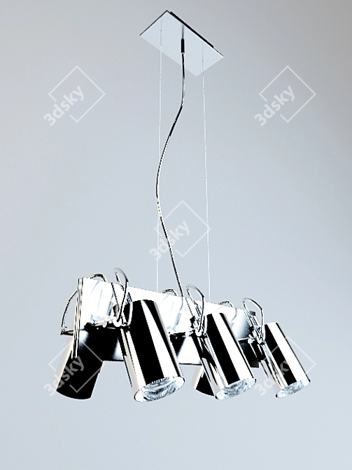 Chrome Glass Chandelier Ada 3D model image 1