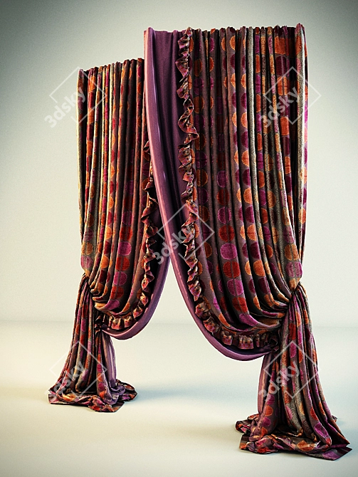 Classic Slat Curtain 3D model image 1