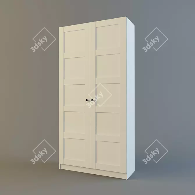 White IKEA Pax Wardrobe 3D model image 1