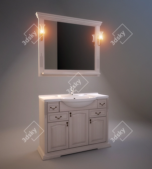 Modern Bathroom Set "100 Rispekto 3D model image 1