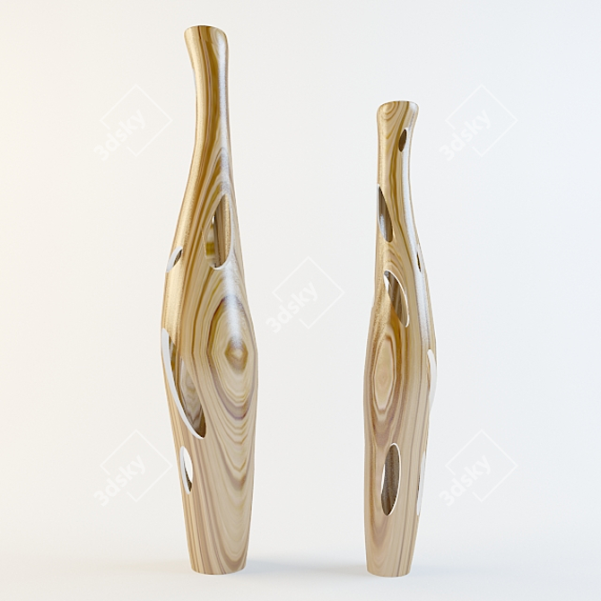 Elegant Hole Vases 3D model image 1