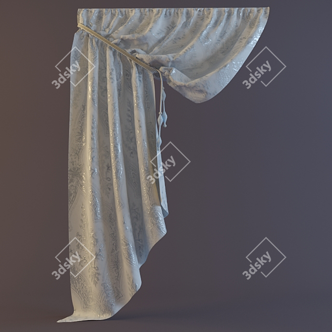Texture-Enhanced Slat Curtain 3D model image 1