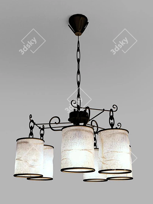 Classic Colonial Chandelier 3D model image 1