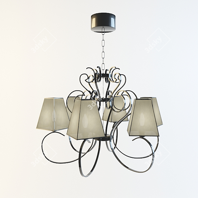 Elegant Italian Hanging Lamp 3D model image 1
