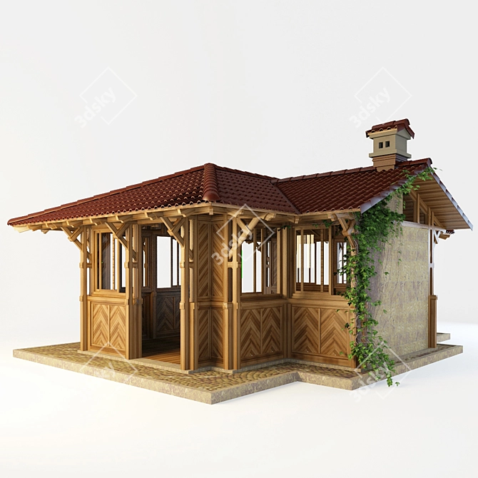 Elegant Garden Gazebo 3D model image 1