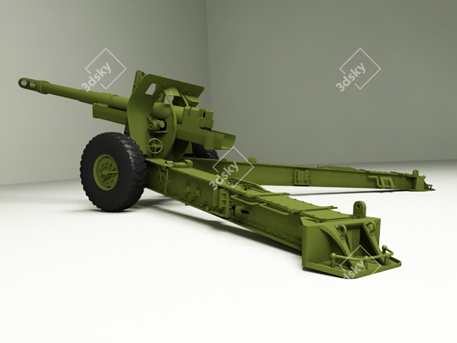 Powerful ML-20 Howitzer 3D model image 1